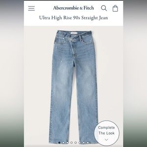Abercrombie and Fitch Ultra High Rise 90s Straight Jean, Criss-Cross waistband